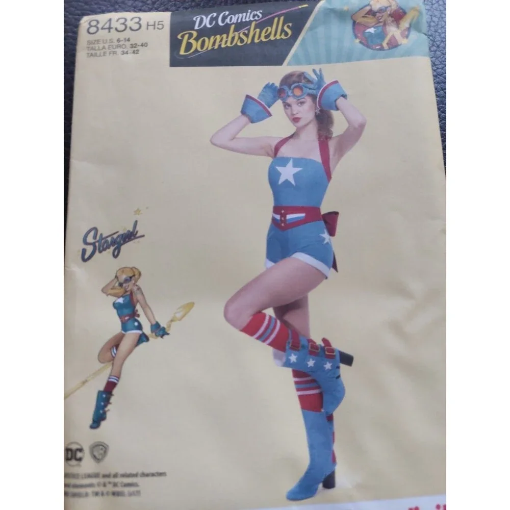 Simplicity 8433 DC Comics Bombshells STARGIRL CHOOSE SIZE UNCUT Pattern Cosplay